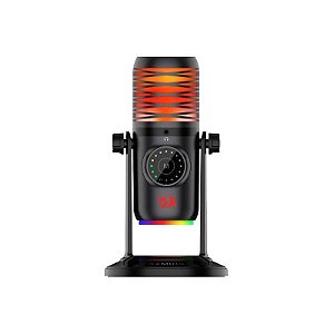 Microfone Redragon GM306 Stellaris RGB - USB-C, Preto Profissional