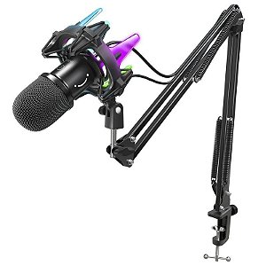 Microfone de Estúdio Fifine K651 com Iluminação RGB - Ideal para Streaming e Podcast