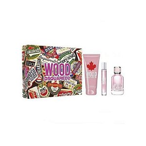 Kit Perfume Dsquared2 Wood For Her Eau de Toilette 150ml + 10ml + 100ml
