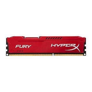 Memória RAM DDR3 8GB 1600MHz CL10 Kingston HyperX Fury - Vermelha