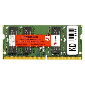 Memória RAM Keepdata 32GB DDR4 2666MT/s para Notebook - Modelo KD26S19/32G