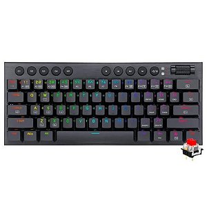 Teclado Gamer Redragon Horus Mini K632 RGB Switch Vermelho - Preto com Fio (Inglês)