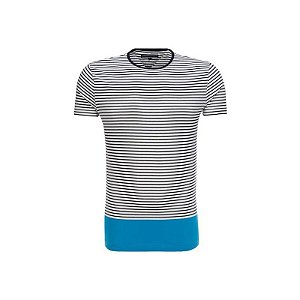 Camiseta Masculina Tommy Hilfiger Mw0Mw00837-902 - Tamanho M Cor Branco Azul