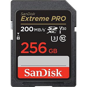Cartão de Memória SD Sandisk Extreme Pro 256GB 200MB/s C10 U3 V30 - SDSDXXD-256G-GN4IN
