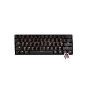Teclado Mecânico Royal Kludge RK61 Plus, 60%, RGB, Linear Wireless, Switch Blue, Preto