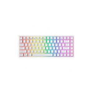 Teclado Mecânico Royal RK84 RGB Branco com Switches Brown