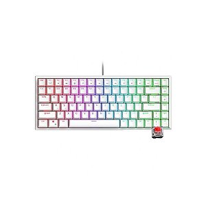 Teclado Mecânico RGB Royal RK84 - Switch Vermelho - Sem Fio - Branco