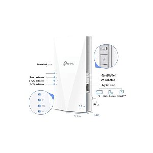 Amplificador De Sinal Tp-Link Re600X Ax1800 Dual Band Wifi 6