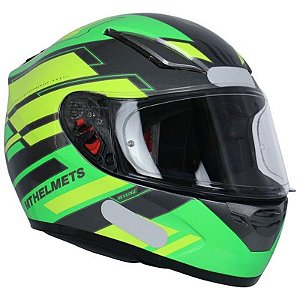 Capacete Mt Helmets Revange Zusa F3 - Tamanho M - Verde Fluorescente Gloss