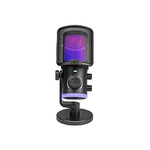 Microfone Condensador USB-C Fifine AM6 RGB - Preto
