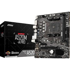 Placa Mãe MSI A520M-A Pro AM4 DDR4 - Desempenho Superior e Confiabilidade para sua Montagem