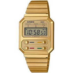 Relógio Digital Casio Unissex A100WEG-9ADF - Elegância e Praticidade Sem Estojo