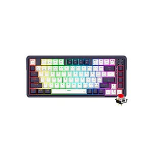 Teclado Gamer Mecânico Redragon K673WB-RGB-Pro Ucal Pro Mini Sem Fio / Vermelho / Inglês - Roxo / Branco