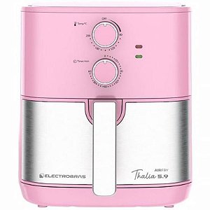 Fritadeira Elétrica Rosa e Prata Electrobras Thalia 5.9 - 1900W 220-240V 50/60Hz