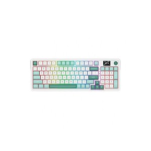 Teclado Mecânico Redragon K719WG-RGB-Pro Galatin Pro Branco e Verde
