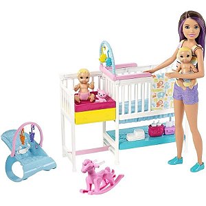 Boneca Barbie Babysistters Mattel Chegou a hora de brincar de babá com a Barbie!