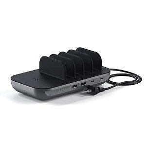 Dock de Carregamento Wireless Satechi ST-WCS5PM para 5 Dispositivos - Cinza Espacial