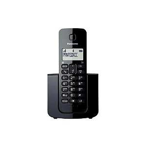 Telefone Sem Fio Panasonic KX-TGE110LAB - Bivolt com Bina - Preto - 1 Base