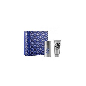 Kit Perfume Carolina Herrera 212 Men NYC Azul 100ML + Gel Hidratante 100ML