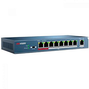 Câmera de Vigilância Hikvision com Switch PoE DS-3E0109P-E de 8 Portas 100Mb/s