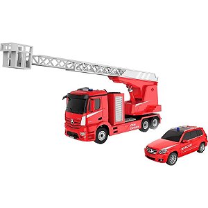 Caminhão De Bombeiros Mercedes Benz Antos Rc 2.4 Ghz Escala 1/26 Rastar 78640