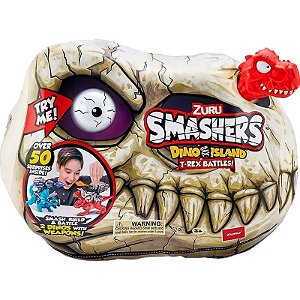 Batalhas de T-Rex na Ilha dos Dinossauros - Smashers Zuru com 50 Surpresas
