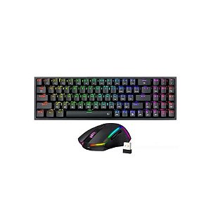 Combo Teclado Mecânico Redragon S136 com Mouse RGB 7200DPI - Preto USB