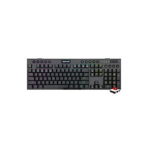 Teclado Mecânico Redragon Horus Pro K618RGB Sem Fio - Switch Vermelho - Preto