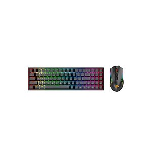 Kit Teclado e Mouse Sem Fio Redragon S136 RGB - Preto