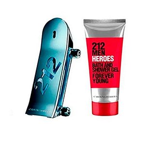 Kit Carolina 212 Heroes Eau de Toilette Masculino 90ML - 2 Produtos