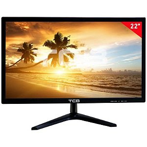 Monitor de 22 polegadas com resolução HD. conexões HDMI e VGA. Qualidade e tecnologia TCB.