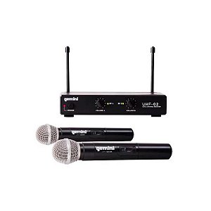 Sistema de Microfone Duplo Sem Fio Uhf 02M - Gemini Professional