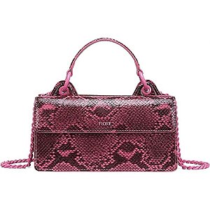 Bolsa Feminina Fiore P8005 - Estilo Serpente Rosa