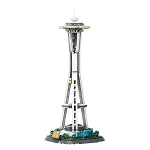Kit de Blocos de Construção Wange - Espaço Arquitetônico Space Needle (1075 Peças)
