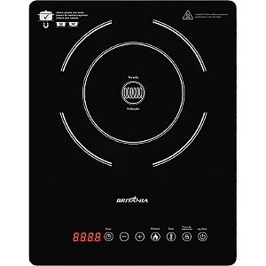 Cooktop Elétrico Bivolt Britânia BCT14P 1 Boca - Placa de Indução Moderna