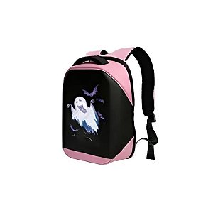 Mochila Sate A-KP6026 com LED e Bluetooth para Notebook - Rosa e Preto