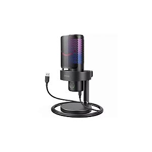 Microfone USB Profissional Fifine A9 com Iluminação RGB - Preto