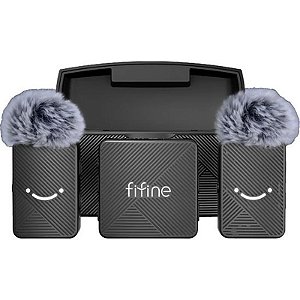 Microfone Sem Fio Dual Fifine M9 USB-C - Alta Qualidade e Performance em Preto