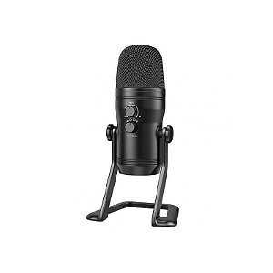 Microfone USB Cardioide Fifine K690 - Preto com Conexão Fio