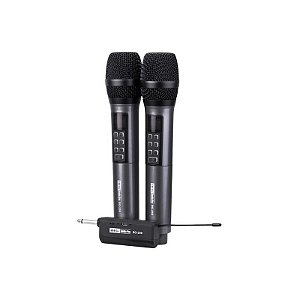 Microfone Sem Fio BLG BG-259 - Kit com 2 Unidades - Cor Cinza