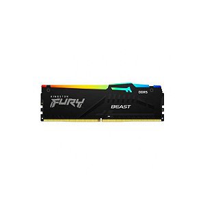 Memória DDR5 16GB 6800MHz Kingston Fury Beast RGB Preto KF568C34BBA-16