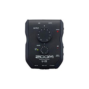 Placa de Áudio Profissional Zoom U-22 - Interface de Áudio de Alta Qualidade