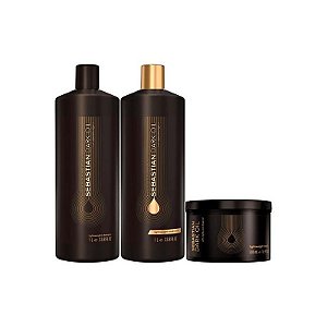 Kit Profissional Sebastian Dark Oil - Shampoo, Condicionador e Máscara Hidratante 1L/1L/500ML