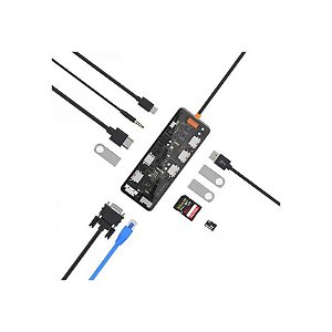 Hub USB-C Wiwu CB011 11 em 1 - Cinza, Conectividade Avançada para Seu Dispositivo