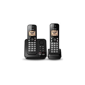Telefone Sem Fio Panasonic KX-TGC362 Preto - 2 Unidades com Identificador de Chamadas - 110V