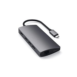Adaptador Multiport Satechi ST-Tcmam USB-C 4K Ethernet - Cinza Espacial