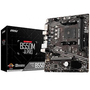 Placa Mãe MSI B550M-A Pro AM4 com M.2, HDMI e DVI - Ideal para Builds Modernas