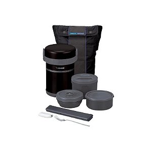 Pote Térmico Zojirushi SL-GRE18BT com 3 Compartimentos - Cor Preta