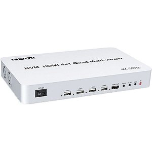 Interruptor de Vídeo HDMI 4K de 4 Portas com Visualizador
