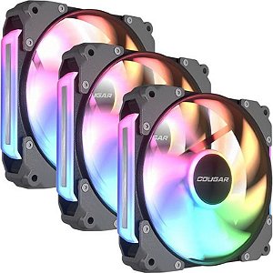 Coolers Cougar Apolar 120 ARGB para CPU - Pacote com 3 Unidades - Preto
